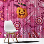 Boo for a Cure Pink Ghost Window Curtain Aboriginal Halloween Wear Pink