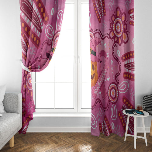 Boo for a Cure Pink Ghost Window Curtain Aboriginal Halloween Wear Pink