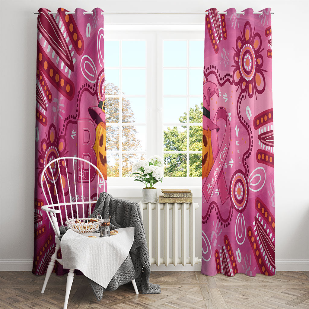 Boo for a Cure Pink Ghost Window Curtain Aboriginal Halloween Wear Pink