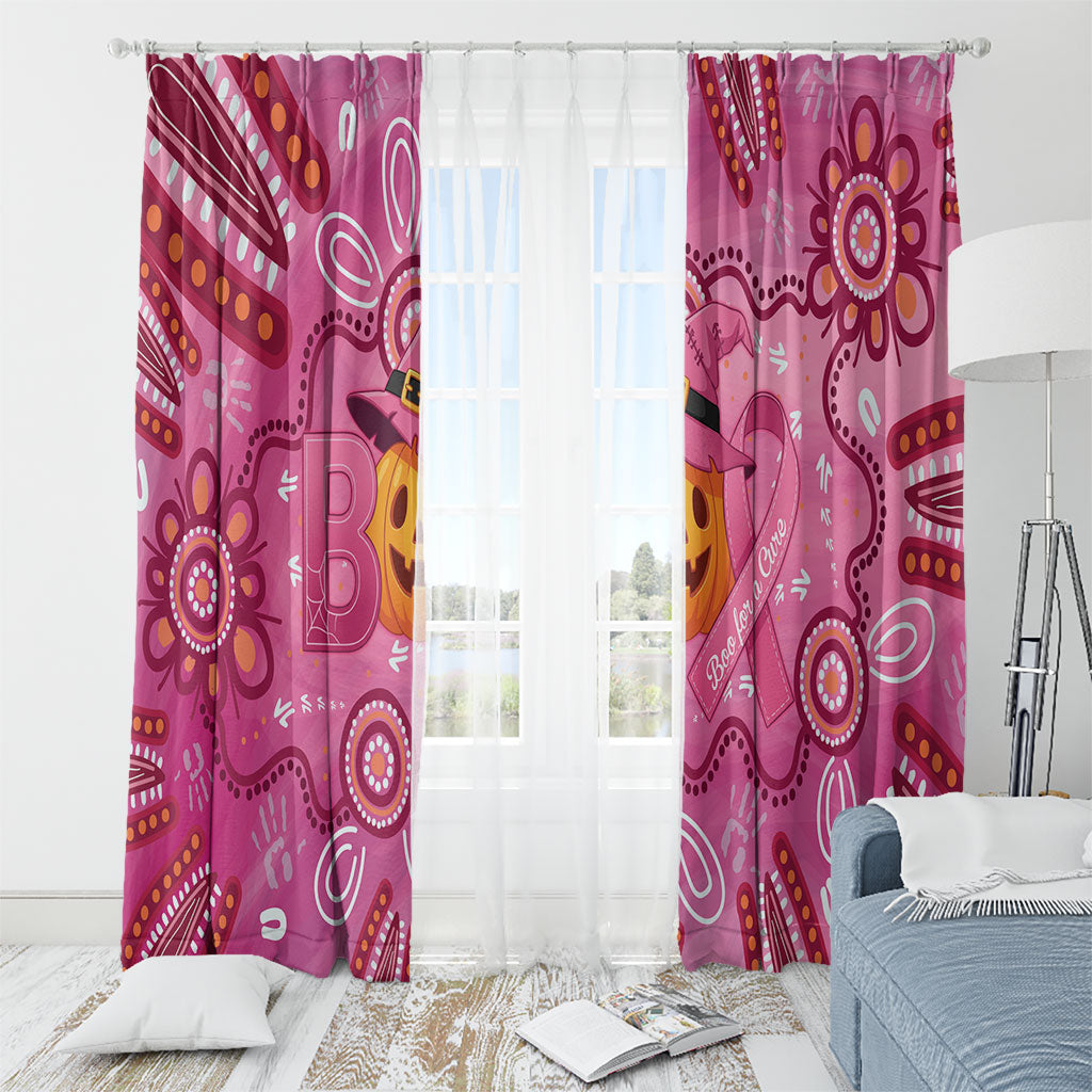 Boo for a Cure Pink Ghost Window Curtain Aboriginal Halloween Wear Pink