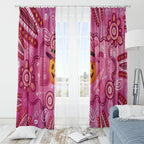 Boo for a Cure Pink Ghost Window Curtain Aboriginal Halloween Wear Pink