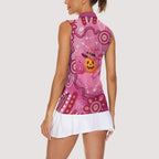 Boo for a Cure Pink Ghost Women Sleeveless Polo Shirt Aboriginal Halloween Wear Pink