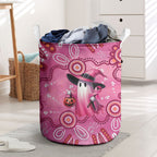 Pink Ghost Ribbon Laundry Basket Aboriginal Halloween Wear Pink