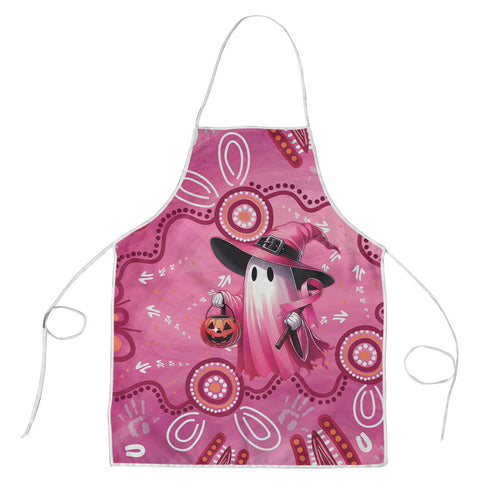 Pink Ghost Ribbon Apron Aboriginal Halloween Wear Pink