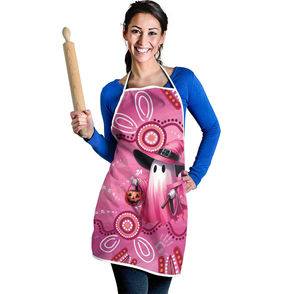 Pink Ghost Ribbon Apron Aboriginal Halloween Wear Pink