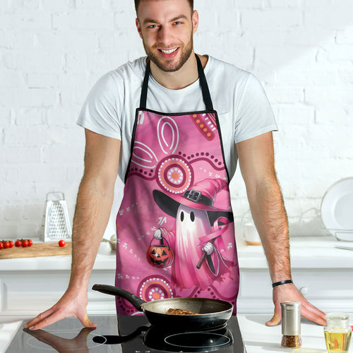 Pink Ghost Ribbon Apron Aboriginal Halloween Wear Pink