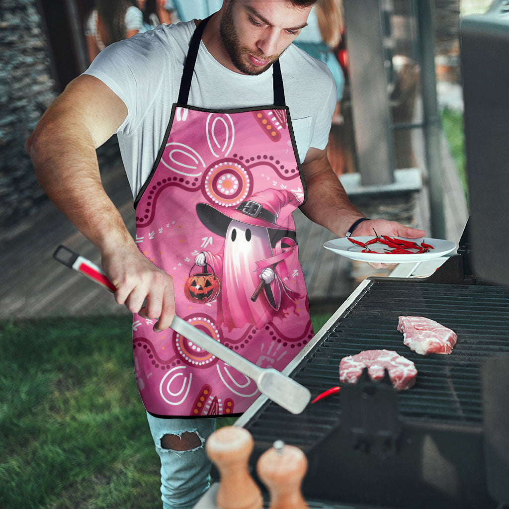 Pink Ghost Ribbon Apron Aboriginal Halloween Wear Pink