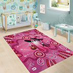 Pink Ghost Ribbon Area Rug Aboriginal Halloween Wear Pink