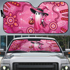 Pink Ghost Ribbon Auto Sun Shade Aboriginal Halloween Wear Pink