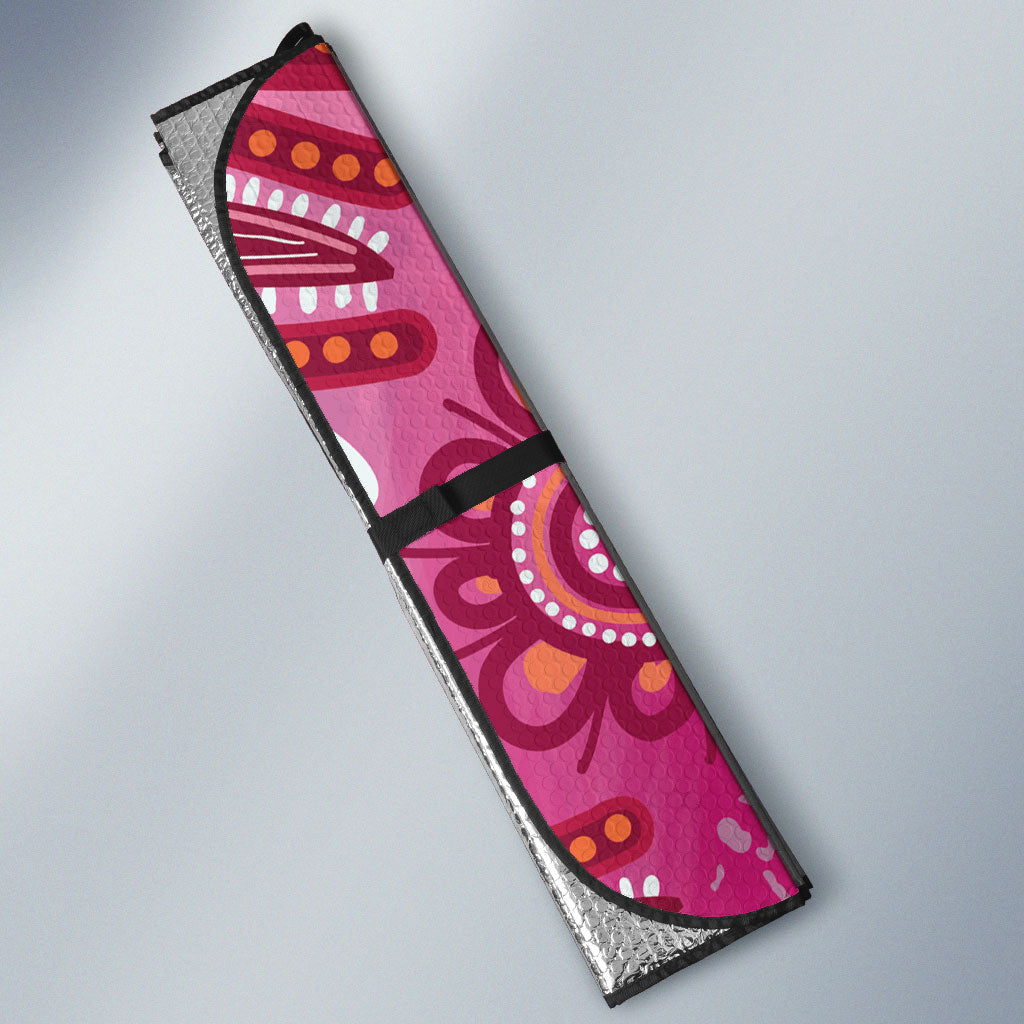 Pink Ghost Ribbon Auto Sun Shade Aboriginal Halloween Wear Pink