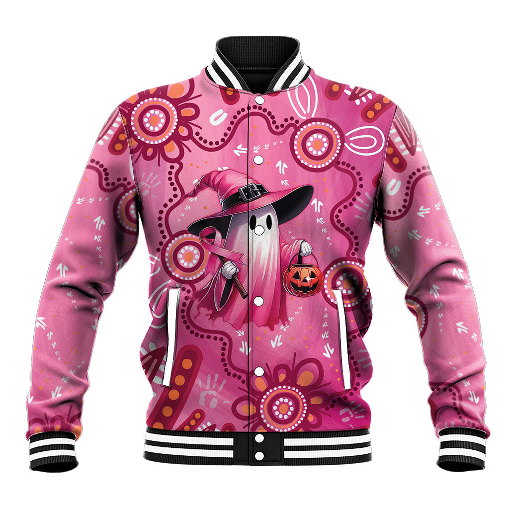 Pink Ghost Ribbon Baseball Jacket Aboriginal Halloween Wear Pink