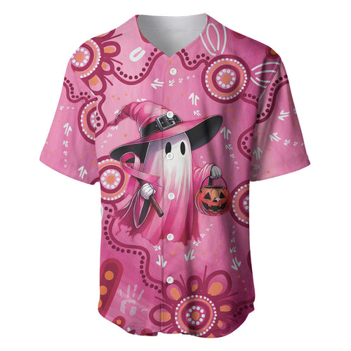 Pink Ghost Ribbon Baseball Jersey Aboriginal Halloween Wear Pink