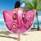 Pink Ghost Ribbon Beach Blanket Aboriginal Halloween Wear Pink