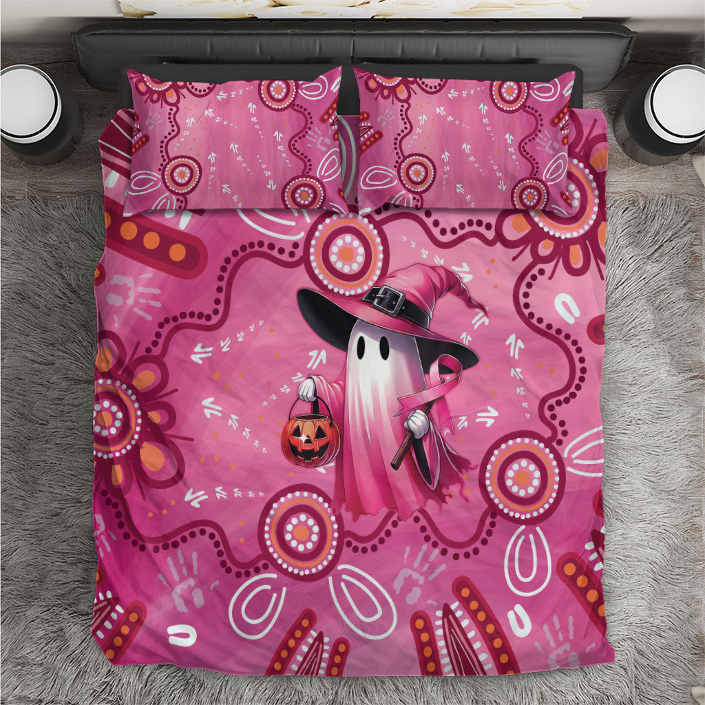 Pink Ghost Ribbon Bedding Set Aboriginal Halloween Wear Pink