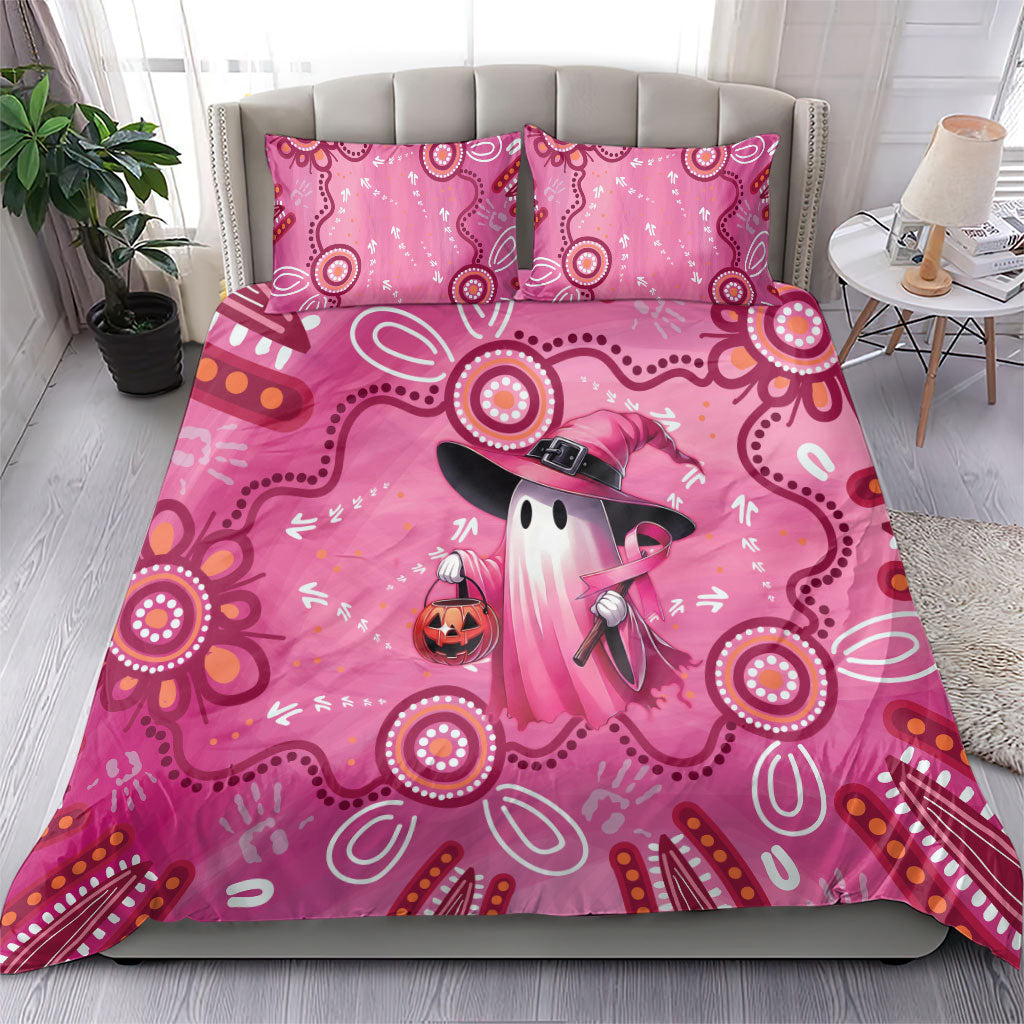 Pink Ghost Ribbon Bedding Set Aboriginal Halloween Wear Pink