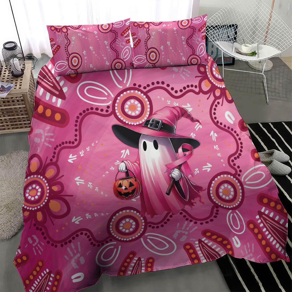 Pink Ghost Ribbon Bedding Set Aboriginal Halloween Wear Pink