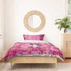 Pink Ghost Ribbon Bedding Set Aboriginal Halloween Wear Pink