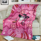 Pink Ghost Ribbon Blanket Aboriginal Halloween Wear Pink