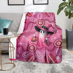 Pink Ghost Ribbon Blanket Aboriginal Halloween Wear Pink