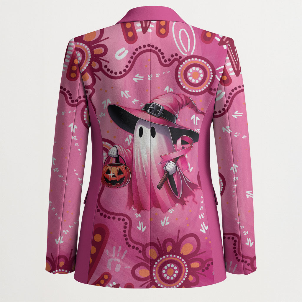 Pink Ghost Ribbon Blazer Aboriginal Halloween Wear Pink
