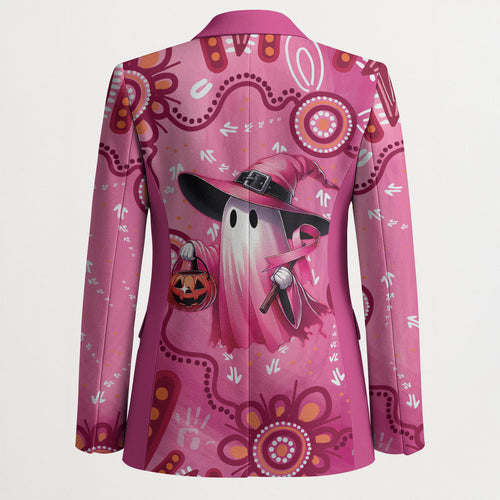 Pink Ghost Ribbon Blazer Aboriginal Halloween Wear Pink