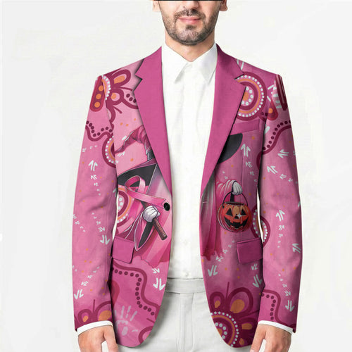 Pink Ghost Ribbon Blazer Aboriginal Halloween Wear Pink