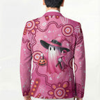 Pink Ghost Ribbon Blazer Aboriginal Halloween Wear Pink