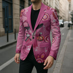 Pink Ghost Ribbon Blazer Aboriginal Halloween Wear Pink