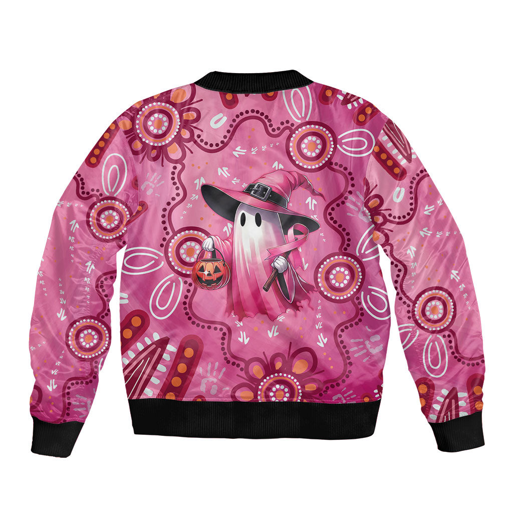 Pink Ghost Ribbon Bomber Jacket Aboriginal Halloween Wear Pink