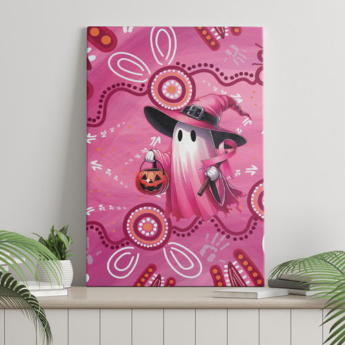 Pink Ghost Ribbon Canvas Wall Art Aboriginal Halloween Wear Pink