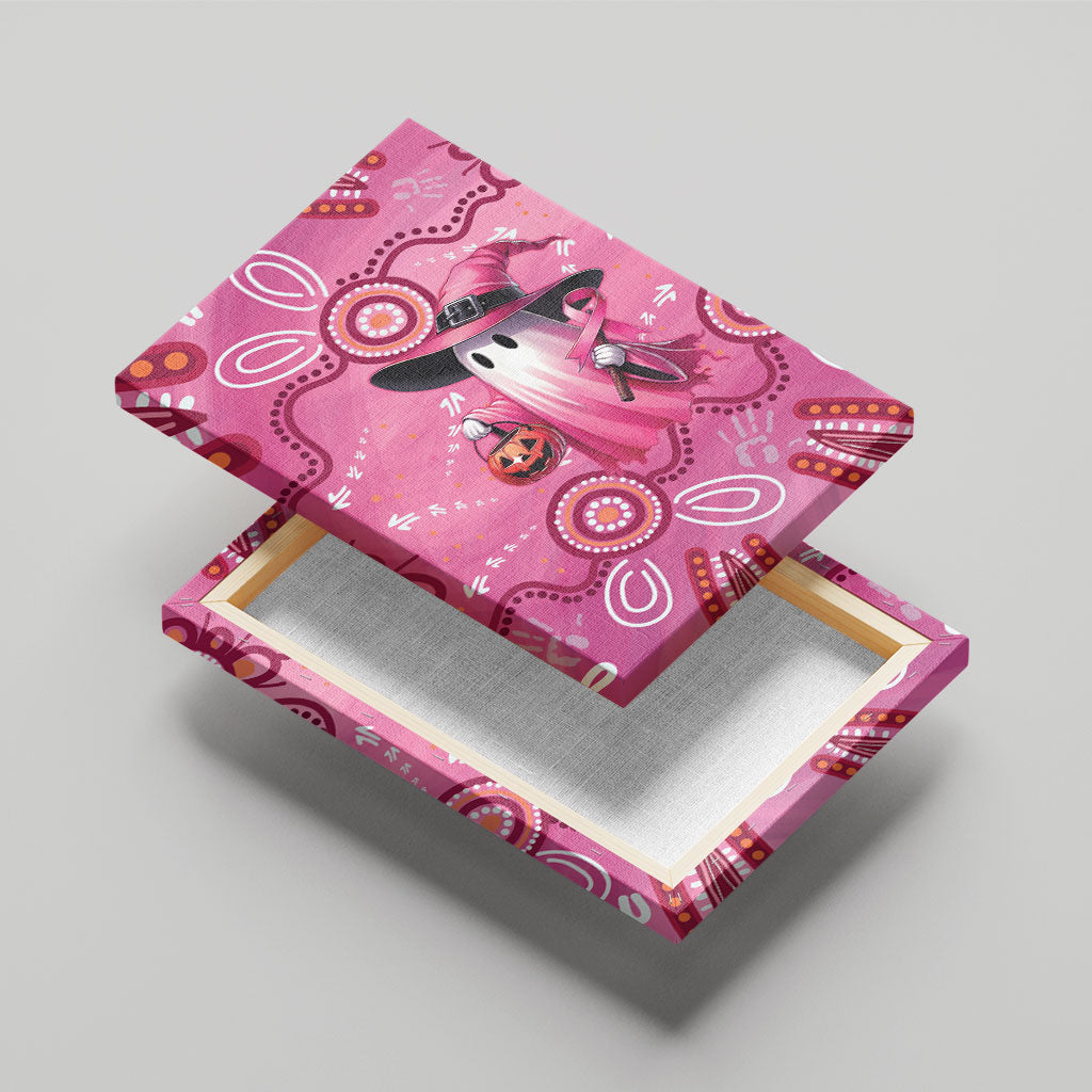 Pink Ghost Ribbon Canvas Wall Art Aboriginal Halloween Wear Pink