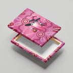 Pink Ghost Ribbon Canvas Wall Art Aboriginal Halloween Wear Pink