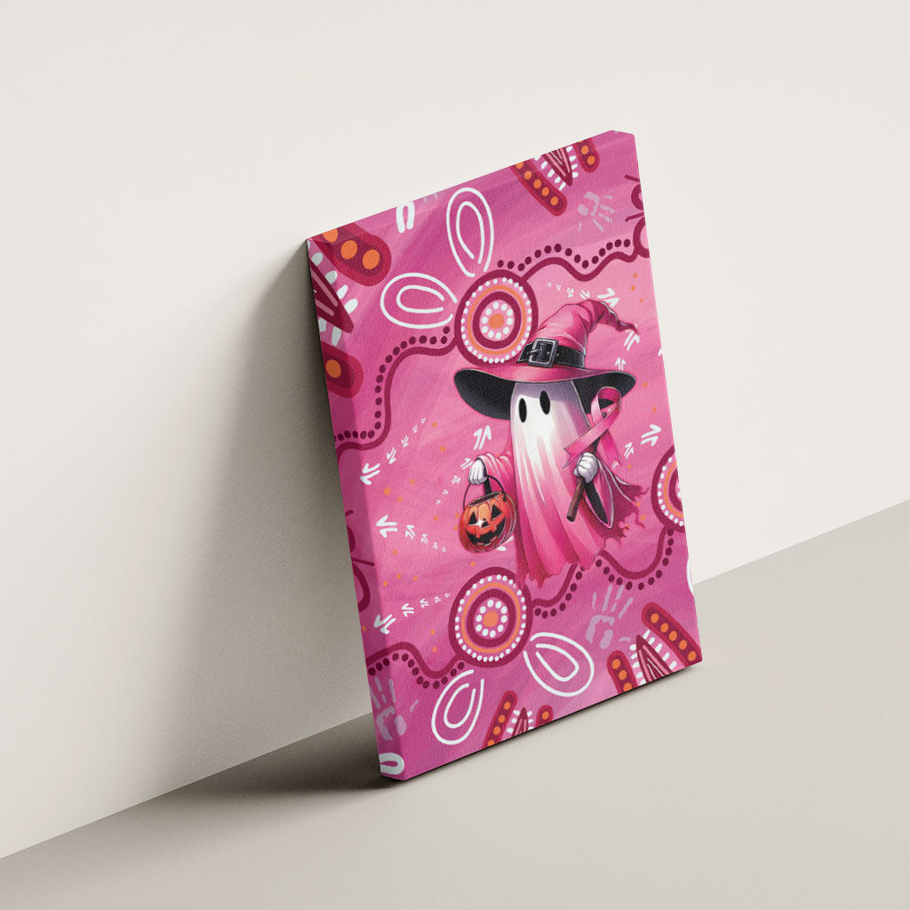 Pink Ghost Ribbon Canvas Wall Art Aboriginal Halloween Wear Pink