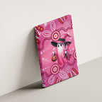 Pink Ghost Ribbon Canvas Wall Art Aboriginal Halloween Wear Pink