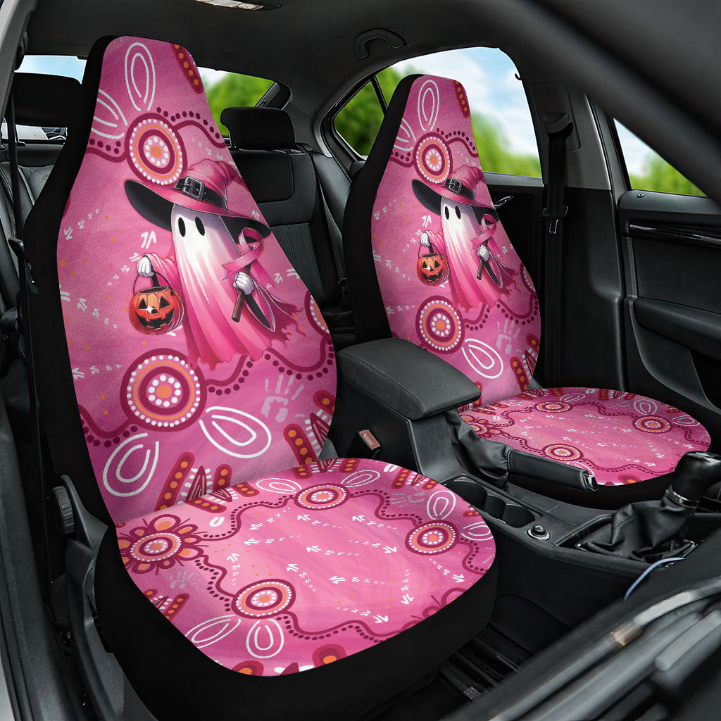 Pink Ghost Ribbon Car Seat Cover Aboriginal Halloween Wear Pink