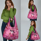 Pink Ghost Ribbon Grocery Bag Aboriginal Halloween Wear Pink
