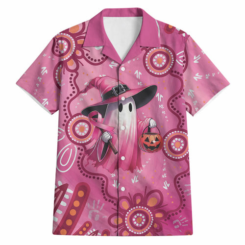 Pink Ghost Ribbon Hawaiian Shirt Aboriginal Halloween Wear Pink