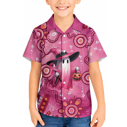 Pink Ghost Ribbon Hawaiian Shirt Aboriginal Halloween Wear Pink