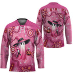 Pink Ghost Ribbon Hockey Jersey Aboriginal Halloween Wear Pink