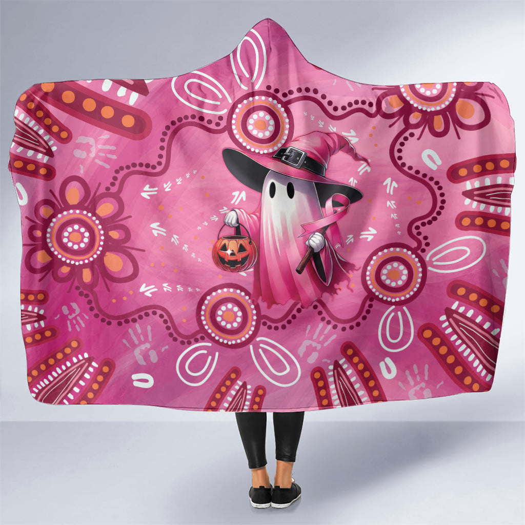 Pink Ghost Ribbon Hooded Blanket Aboriginal Halloween Wear Pink