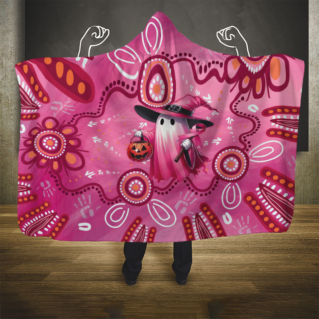 Pink Ghost Ribbon Hooded Blanket Aboriginal Halloween Wear Pink