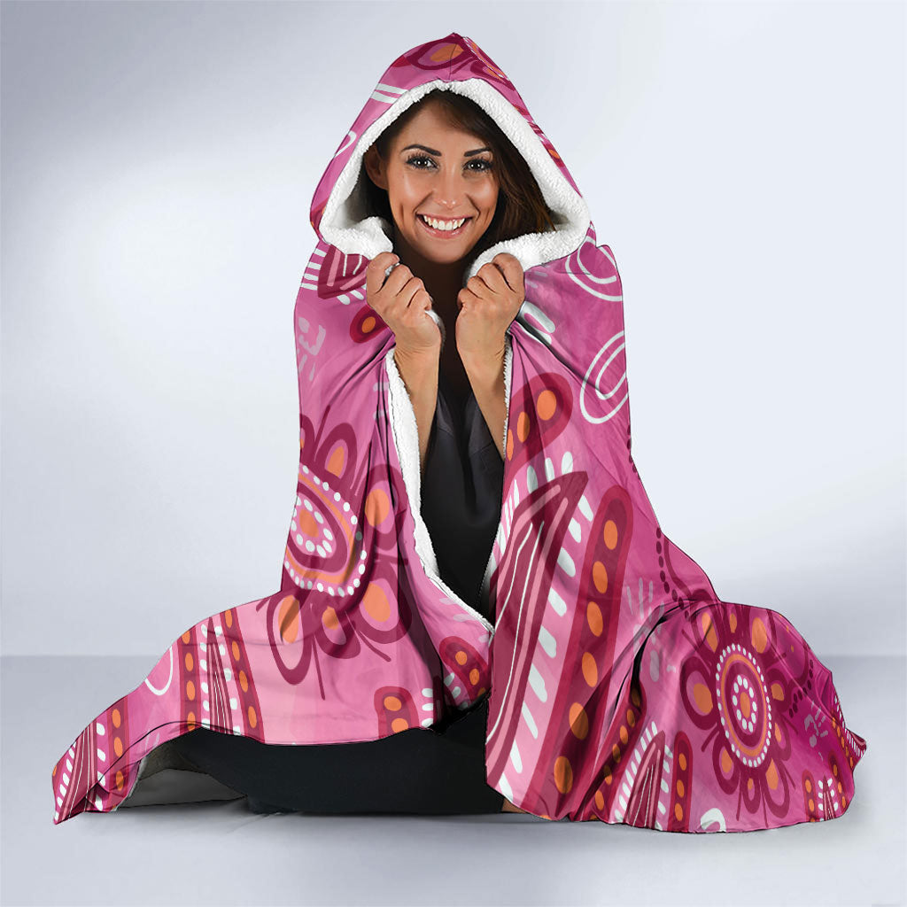 Pink Ghost Ribbon Hooded Blanket Aboriginal Halloween Wear Pink