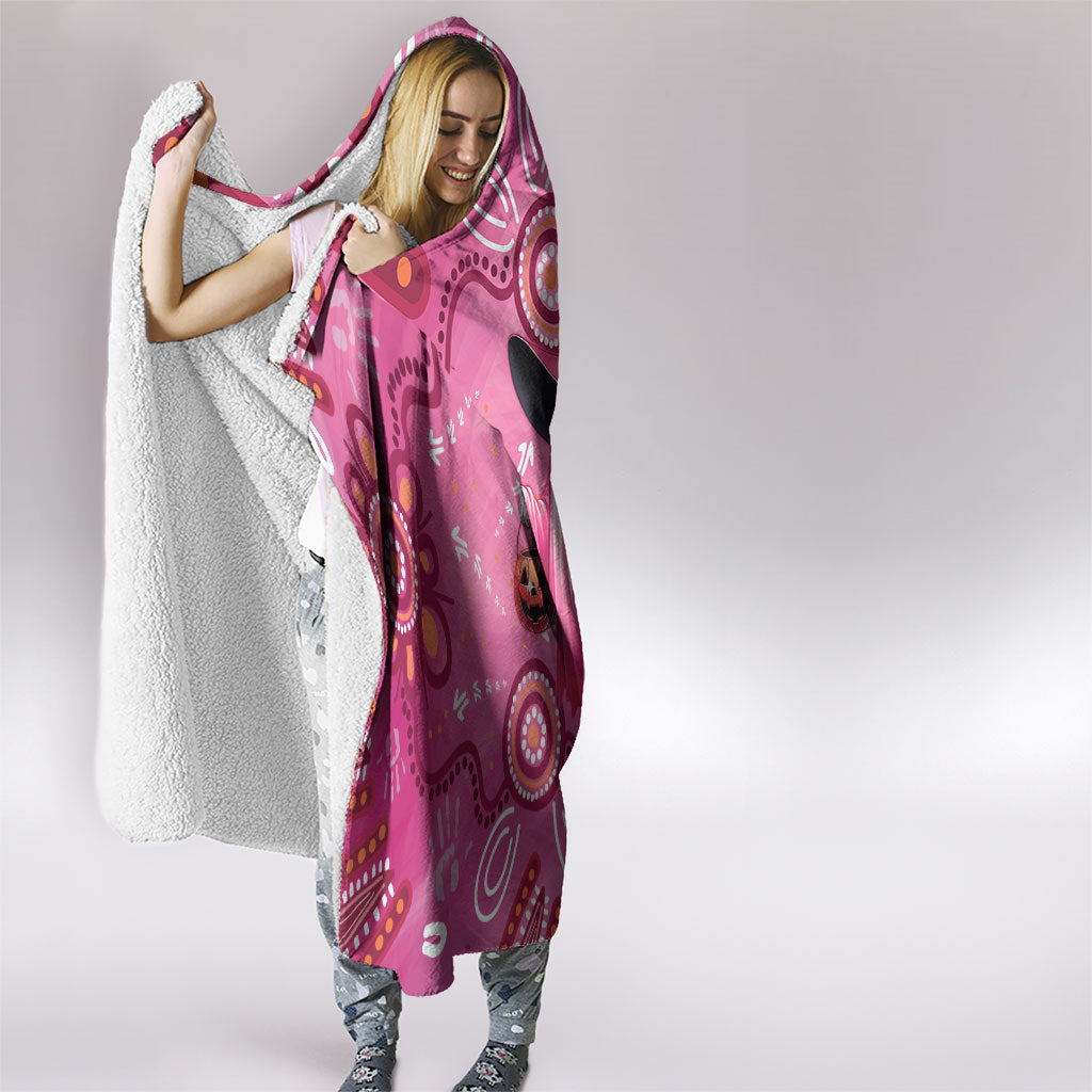 Pink Ghost Ribbon Hooded Blanket Aboriginal Halloween Wear Pink