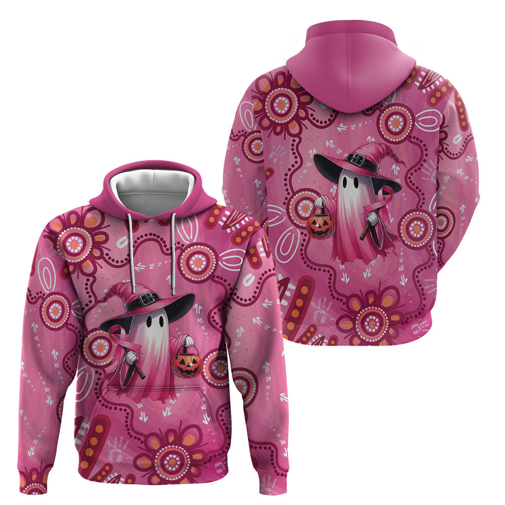 Pink Ghost Ribbon Hoodie Aboriginal Halloween Wear Pink