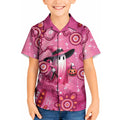 Pink Ghost Ribbon Kid Hawaiian Shirt Aboriginal Halloween Wear Pink