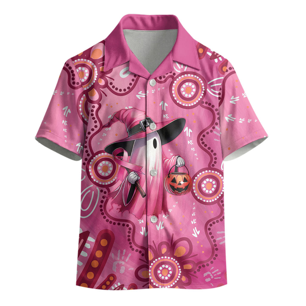 Pink Ghost Ribbon Kid Hawaiian Shirt Aboriginal Halloween Wear Pink