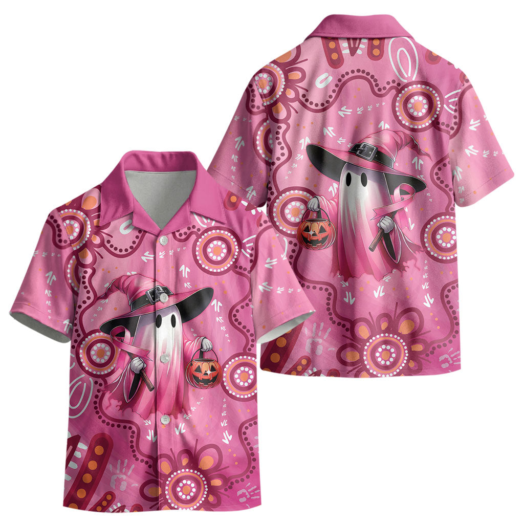Pink Ghost Ribbon Kid Hawaiian Shirt Aboriginal Halloween Wear Pink
