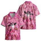 Pink Ghost Ribbon Kid Hawaiian Shirt Aboriginal Halloween Wear Pink