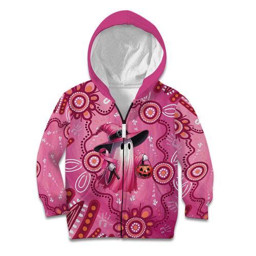 Pink Ghost Ribbon Kid Hoodie Aboriginal Halloween Wear Pink