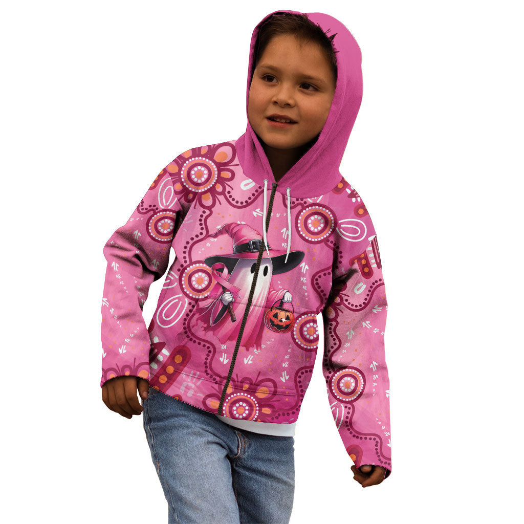 Pink Ghost Ribbon Kid Hoodie Aboriginal Halloween Wear Pink